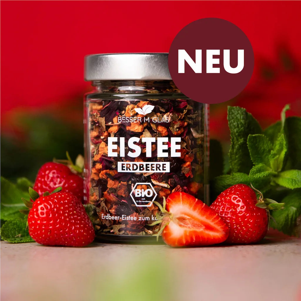 Eistee Erdbeere von Besser im Glas
