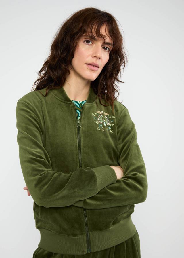 Blouson Velvet Harmony Bomber - Shades Of Green von Blutsgeschwister