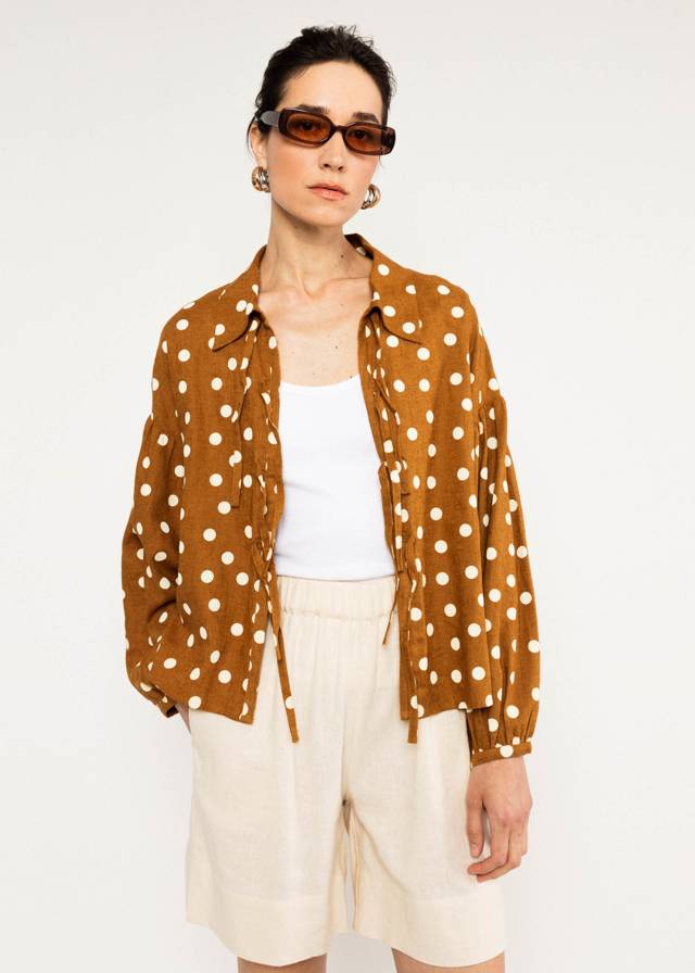 Bluse Château de Belle - Pretty In Bronze Linen von Blutsgeschwister