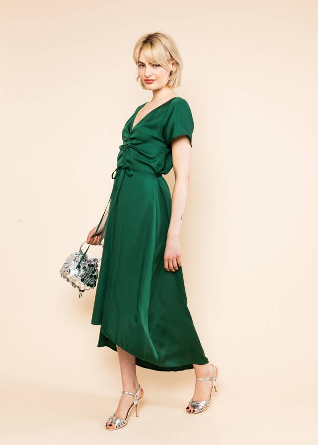 Festliches Kleid Seraphina - Pure Green Satin von Blutsgeschwister