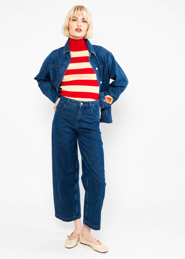 Hemdjacke Love Shack - Ocean Indigo Denim Embroidery von Blutsgeschwister