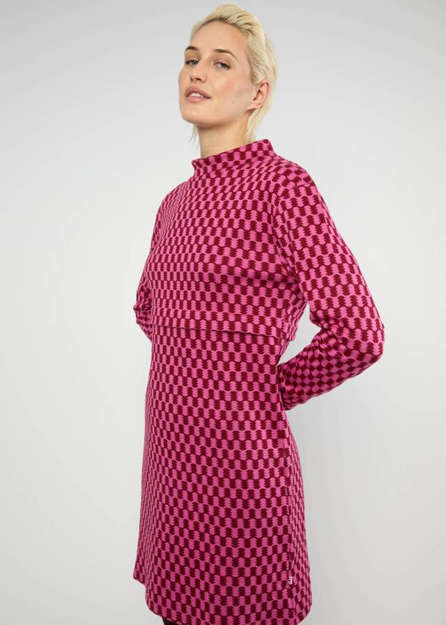 Herbstkleid Wild Side Moments - Pink Urban Check von Blutsgeschwister