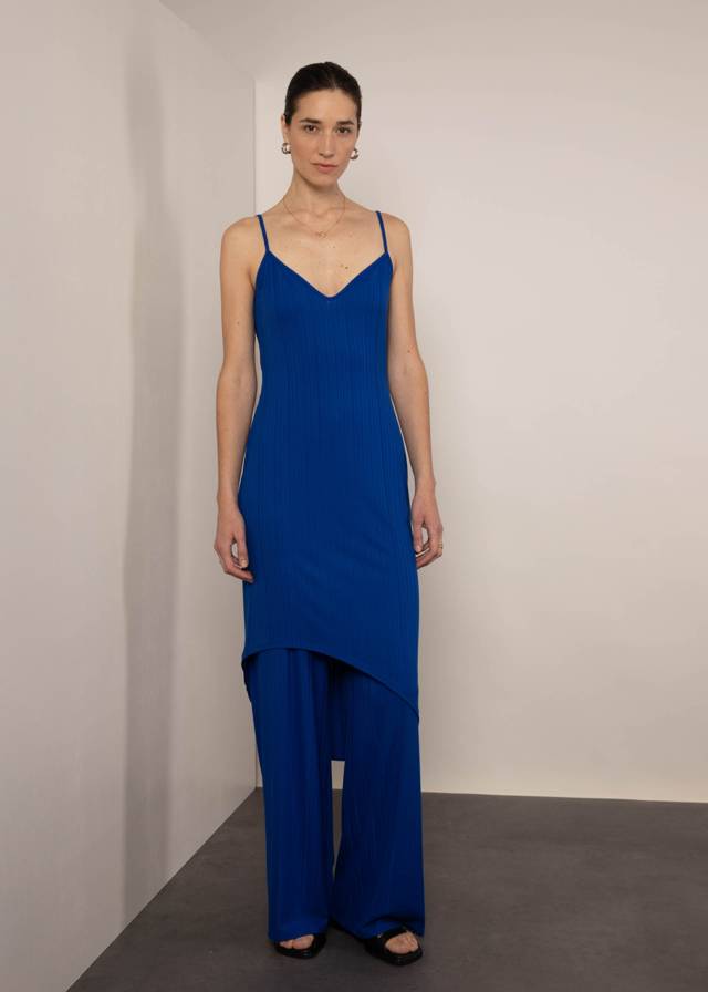 High-Waist-Hose Lou - Ribbed Blue von Blutsgeschwister