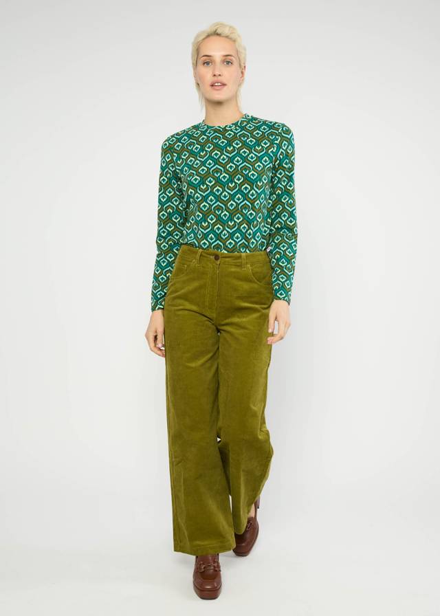 Hose High Waist Marlotte - Dense Forest Khaki von Blutsgeschwister