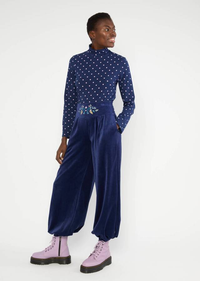 Jogginghose Velvet Merry Moments - Indigo Depths Blue von Blutsgeschwister