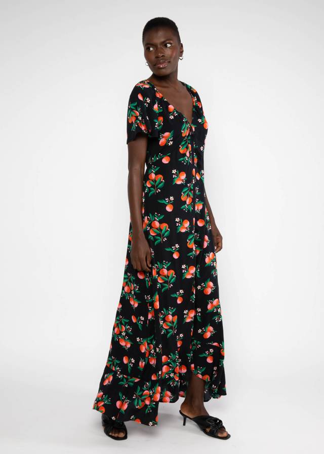 Maxikleid Sunset Goddess - Orange Grove von Blutsgeschwister