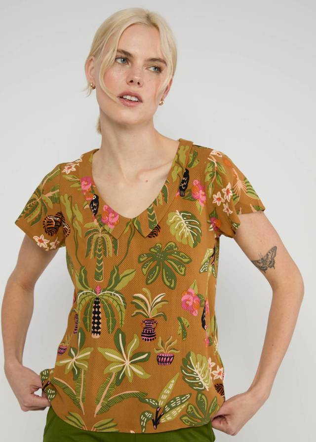 Sommerbluse Feed the Birds - Tropical Reverie von Blutsgeschwister