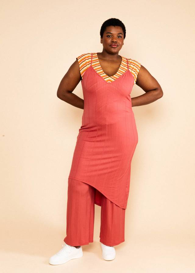 Sommerkleid Sunny - Smudge Ribbed Mauve von Blutsgeschwister