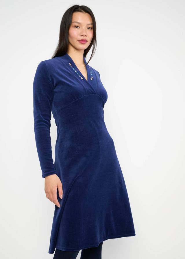 Winterkleid Velvet Glamour Aura - Indigo Depths Blue von Blutsgeschwister