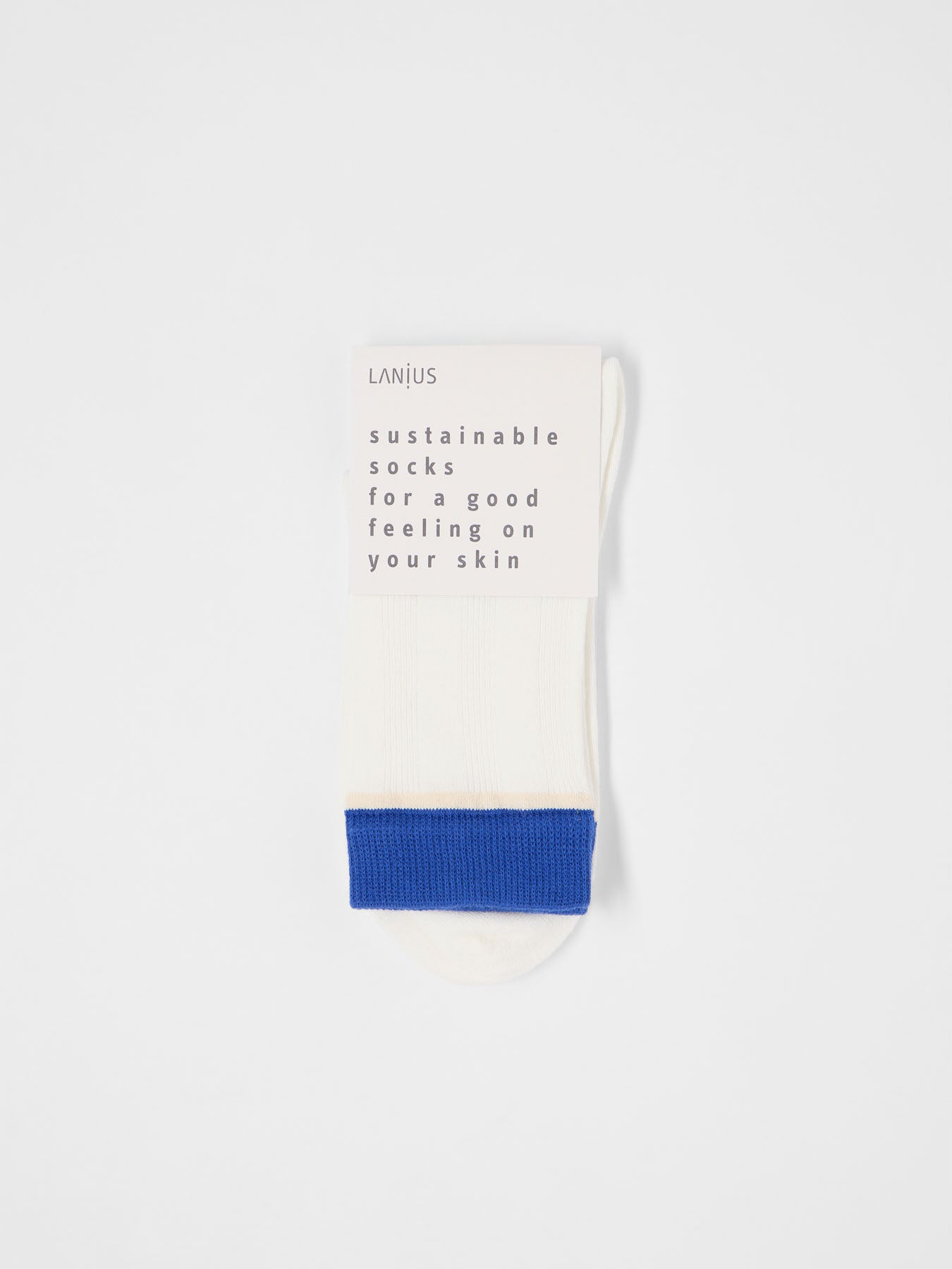 Colourblock Socken (GOTS) - Off White / Lapis von Lanius