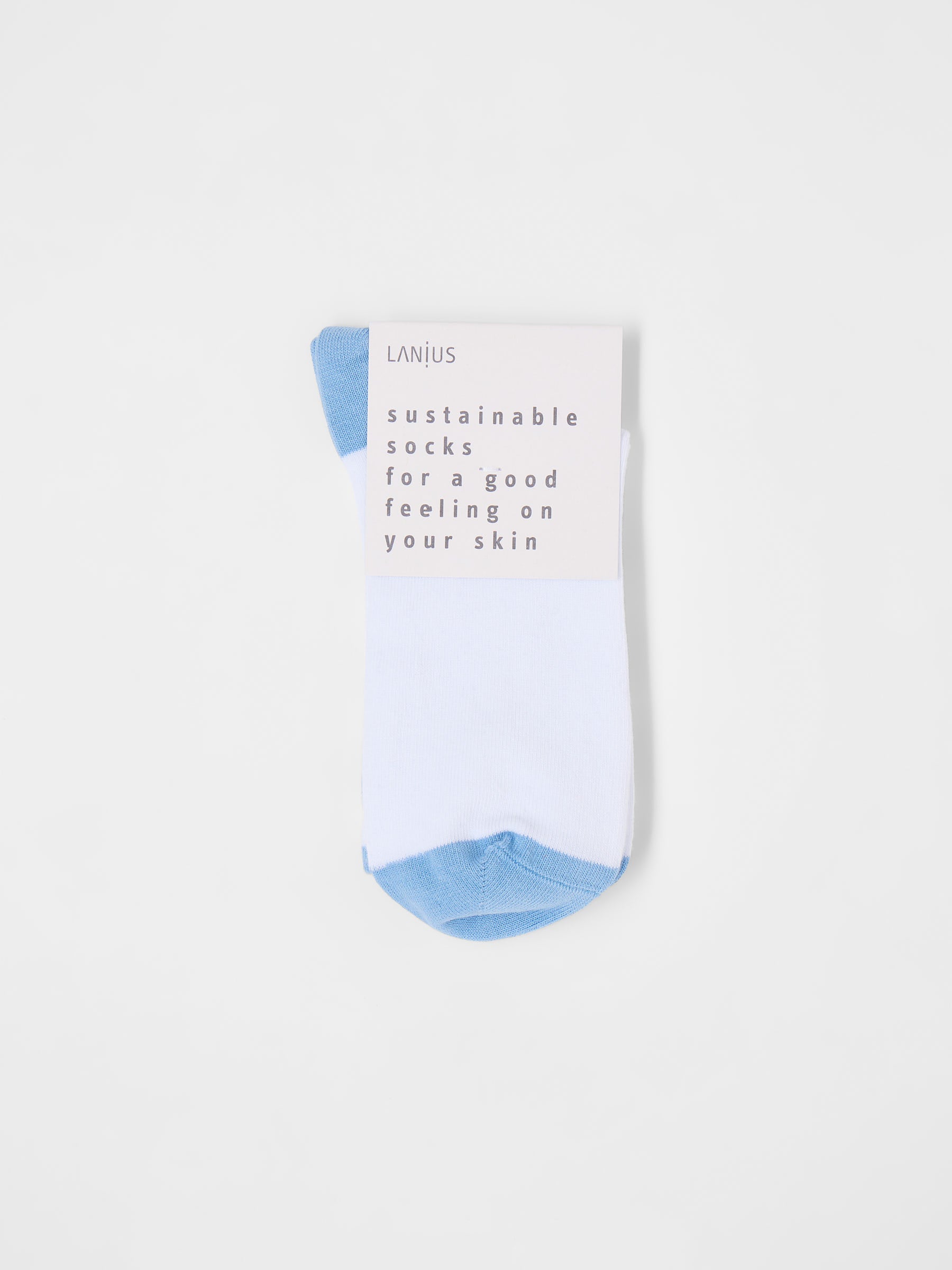 Colourblock Socken (GOTS) - Skyway / White von Lanius