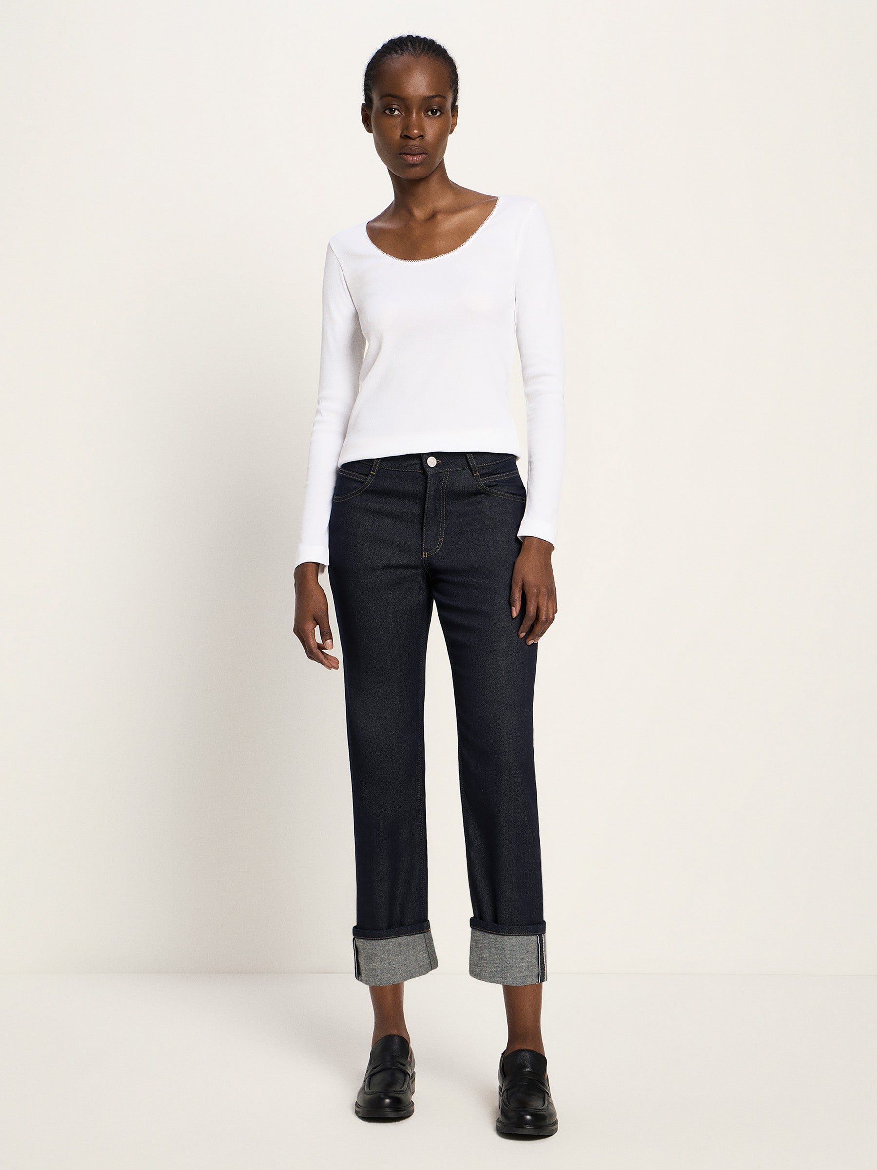 Jeans mit Aufschlag (GOTS) - Black Blue Denim von Lanius