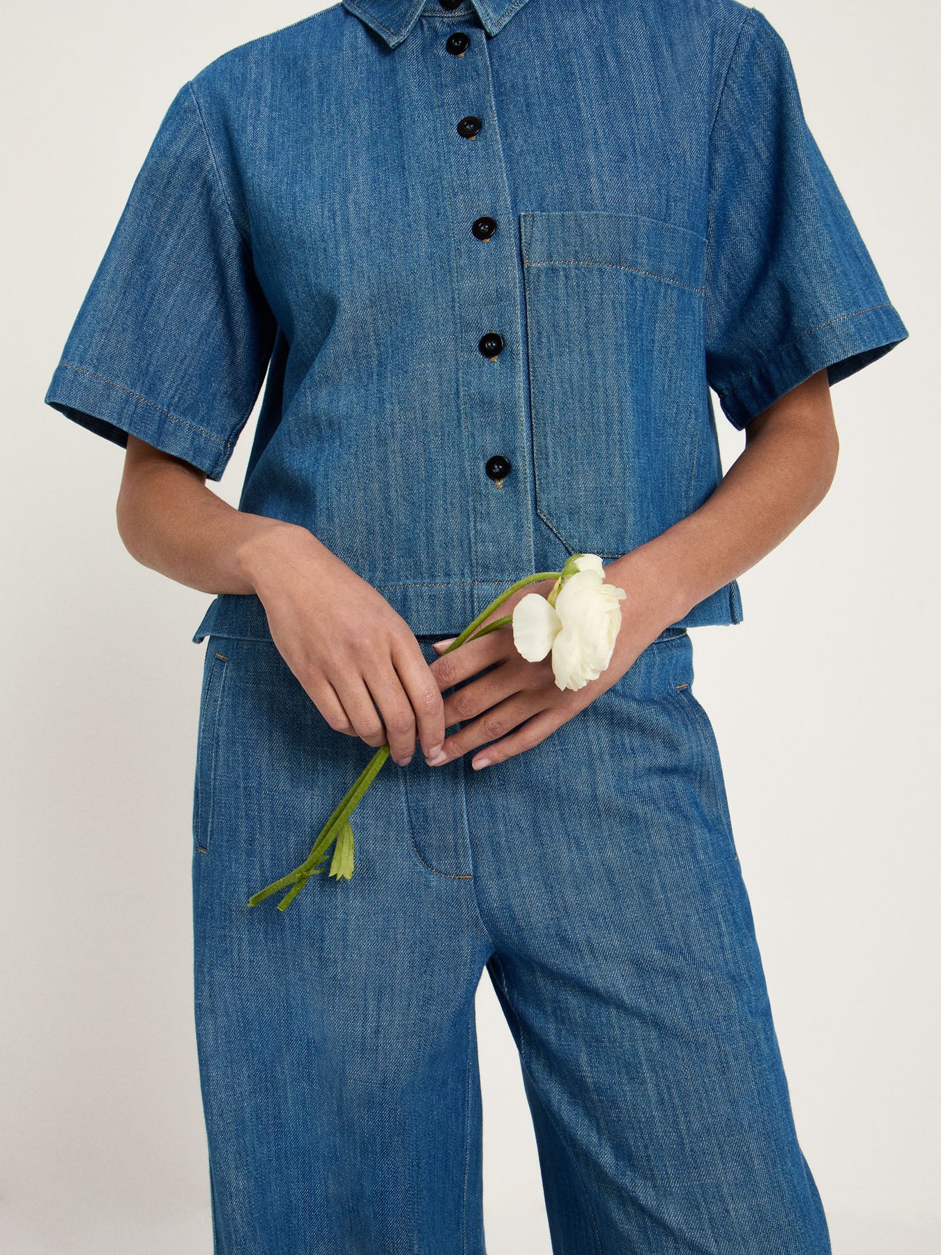 Jeansshirt (GOTS) - Mid Blue Denim von Lanius