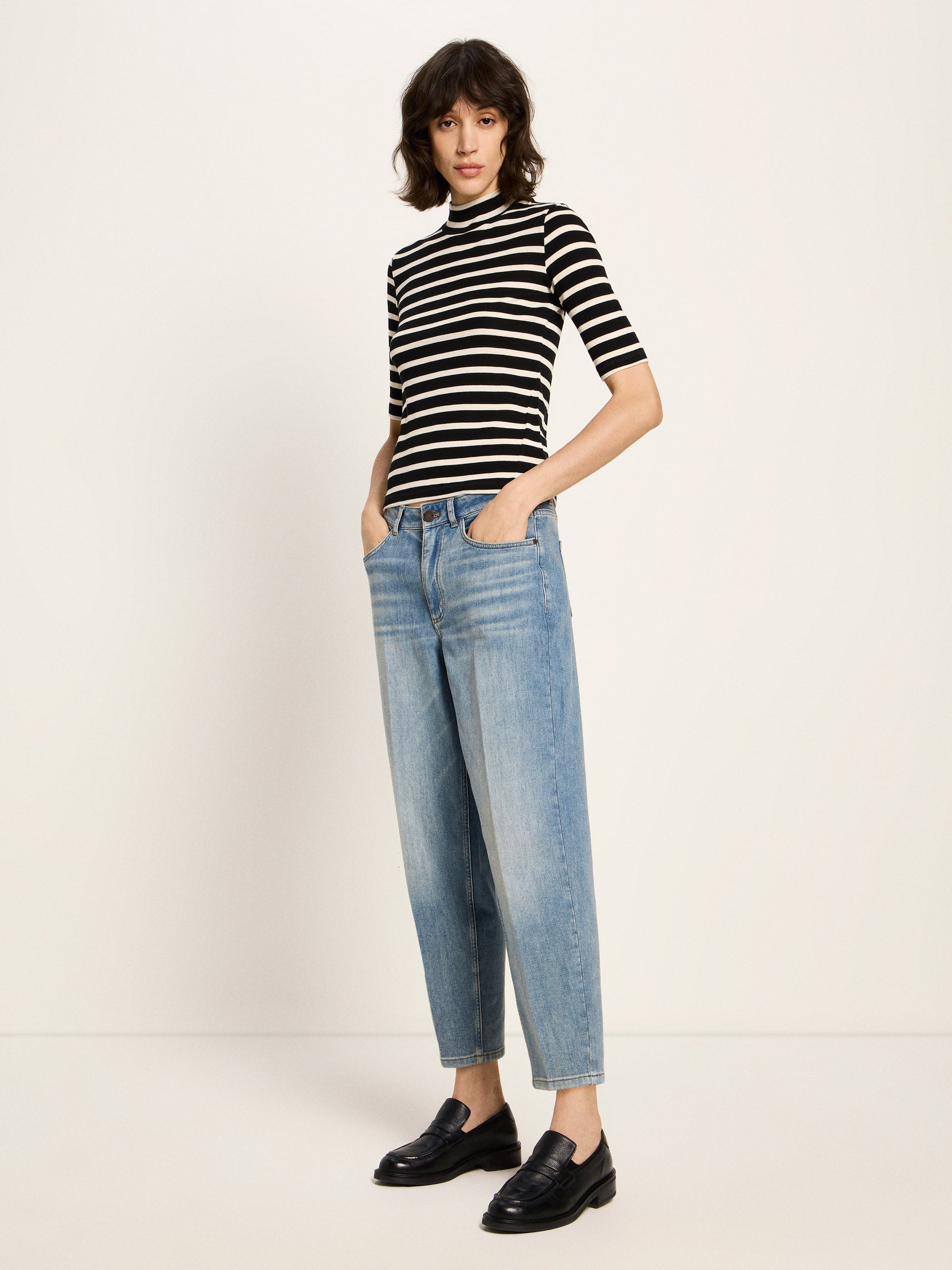 Tapered Jeans (GOTS) - Stonewash Blue Denim von Lanius